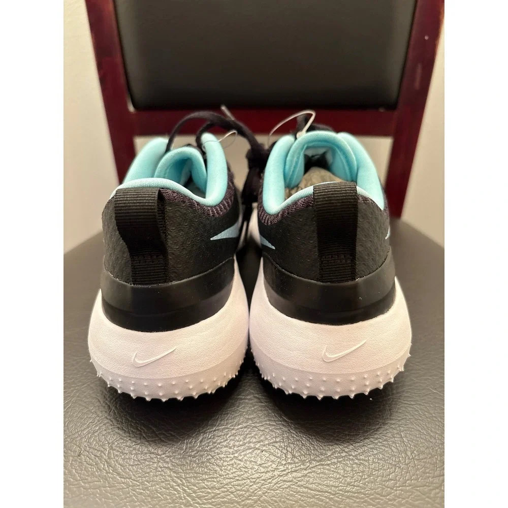 Nike Roshe Golf Shoes Women Size 7 Black Aqua Lightweight Spiked Cleats